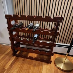 Wood Wine Bottle Rack - Holds 30 Bottles 