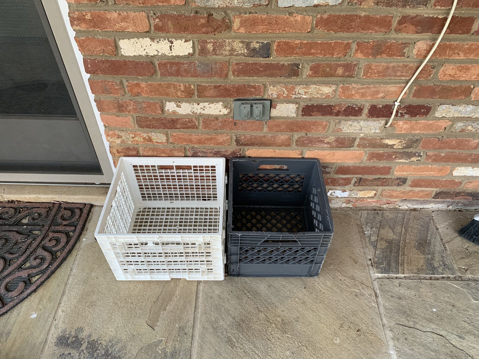 Plastic crates (storage or bike baskets)