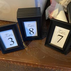 Table Numbers/ Black Frames 