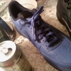 Blue And Black Nike Air Force Ones 