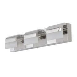 21.9 in. 3-Light Chrome LED Bathroom Vanity Light Over Mirror Wall Light $55