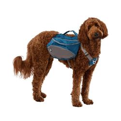 Large DELUXE Dog Harness With 2 Back Packs Turquoise Rip Stop D-rings Padded Mesh For Comfort Durability