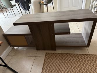 Modern Wood TV Stand with Open Shelves