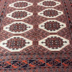 Vintage Hand Knotted Boukara Rug
