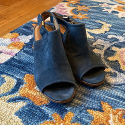 Blue Alberto Fermani Ancona Suede Open Toe Sling back Shoes