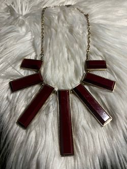 Burgundy Statement Bib Necklace