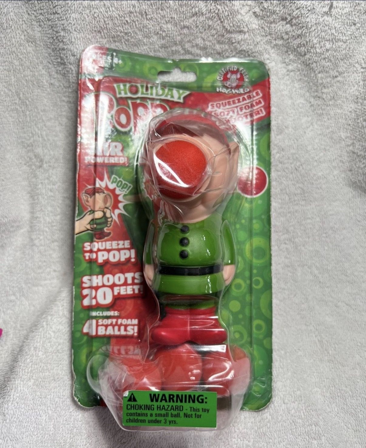 Ed Popper Christmas Holiday Air Powered Soft Foam Shooter Toy New