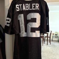 Ken stabler signed Wilson jersey with inscriptions!!! $600 PSA sticker 