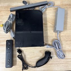 Nintendo Wii Black Console w/ Controllers & Cables TESTED $85 OBO