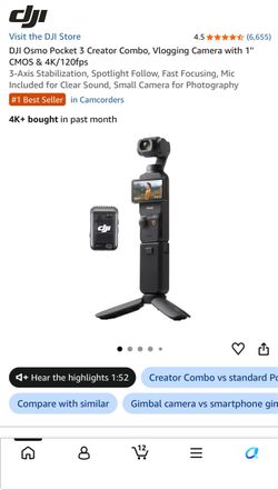 DJI Osmo Pocket 3 Creator Combo + Magnetic Mount – Excellent Condition