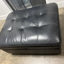 Black Ottoman with Hidden Storage 