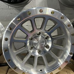 17”x9” BRIGHT MACHINED ZINC BOLTS ARENA WHEELS FOR SALE!!!! 6x139.7 