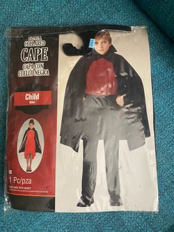 Child Black Collared Cape Costume