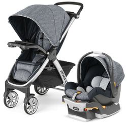 Chicco Bravo Stroller, Infant Car Seat + 2 Bases