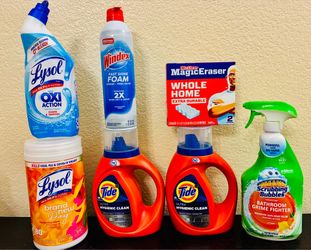 $27 Tide laundry detergent (1)24 loads (1) 21 loads plus household cleaning items- Temecula