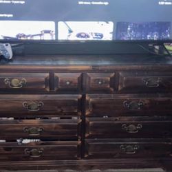 Solid Wood Brown Dresser 