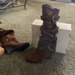 Brown Suede High Boot