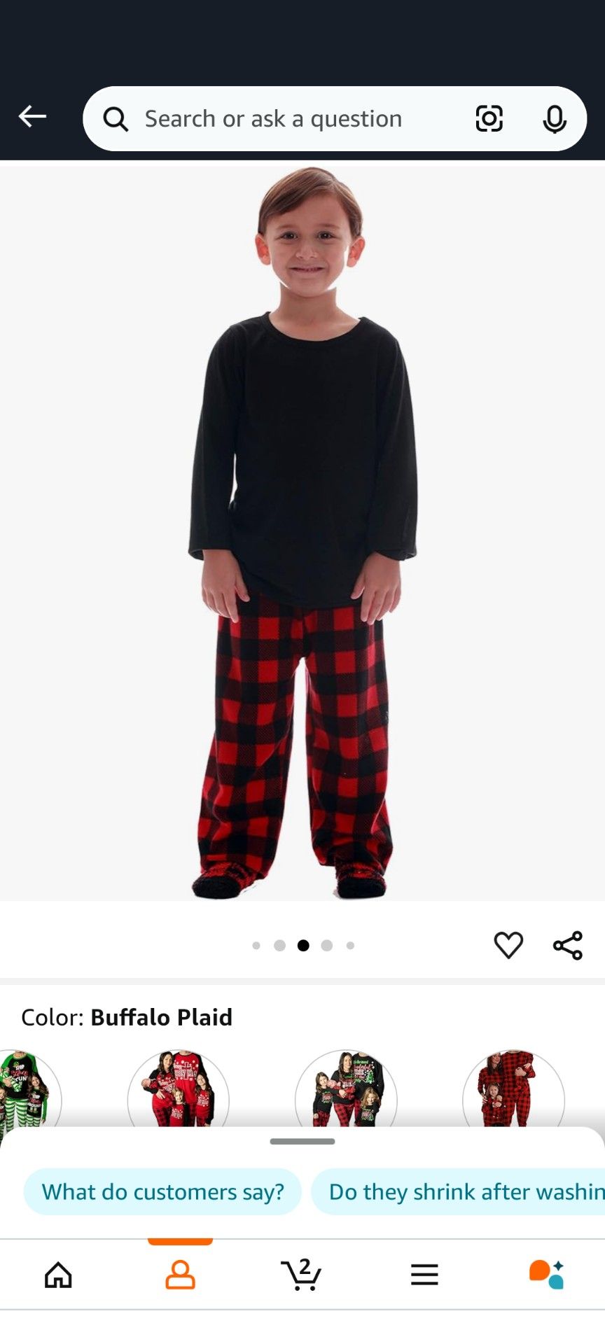 Boys red plaid PJs (long shirt, pants and socks)