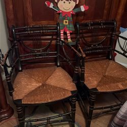 Two Asian Style Chairs And Table