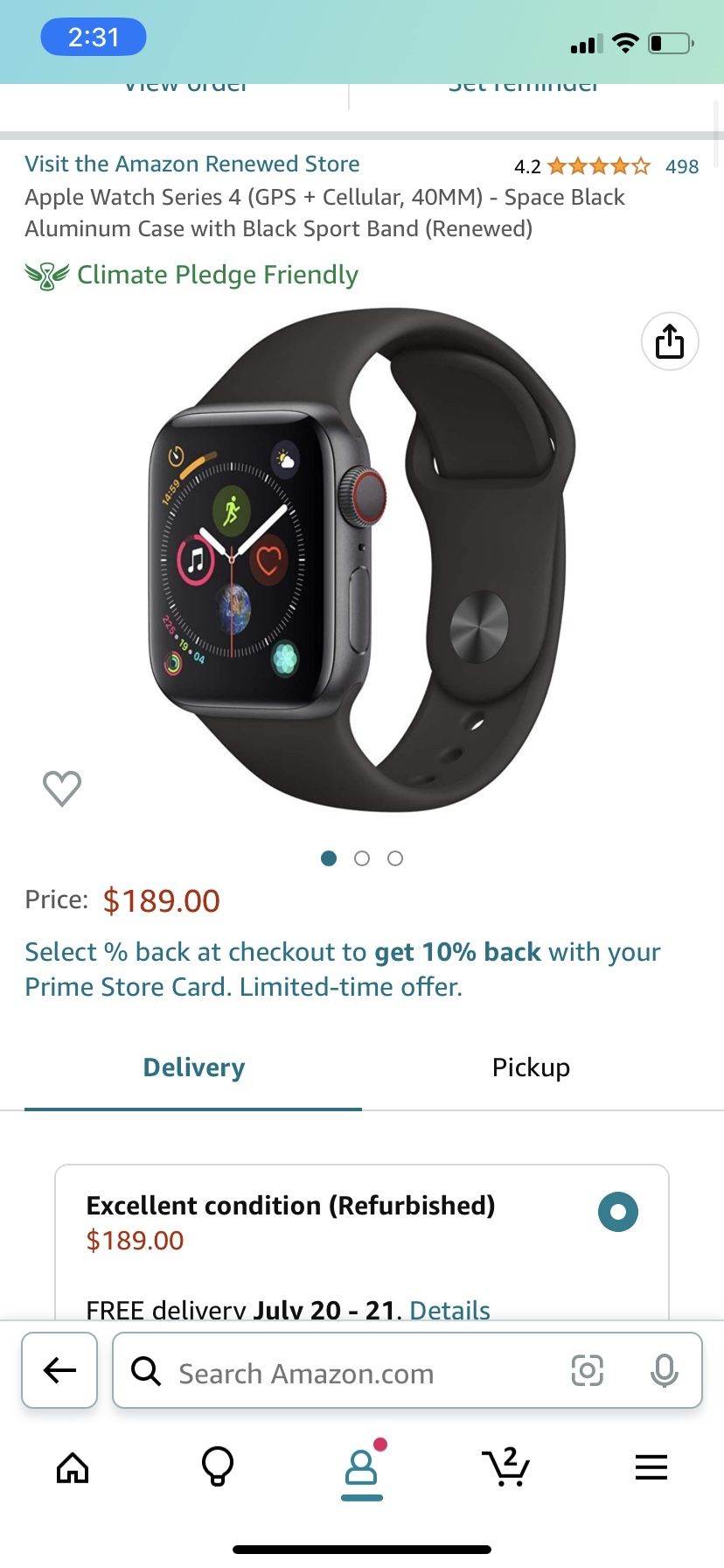 Apple Watch Series (cellular +gps 40mm) Never Used Space Black