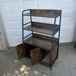 Large Hidden Litter Box with Shelf Storage, Wooden Cat House with Cat Scratcher Pad, Double Door Design, Fits Most Litter Boxes🐈🐈‍⬛🔥🔥‼️