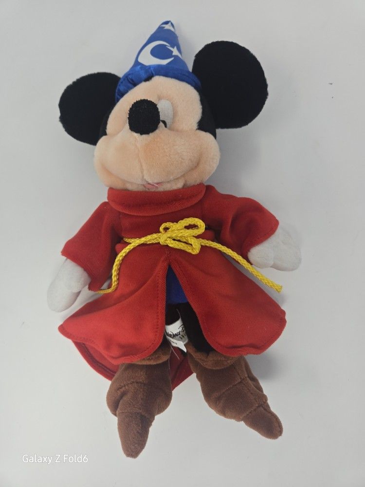 Walt Disney World Mickey Mouse 12" Fantasia Sorcerer Wizard Plush Stuffed Toy