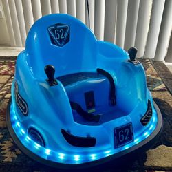 6V Blue Glow Bumper Car, Battery Powered Ride on for Children, Ages 1.5+, by Flybar