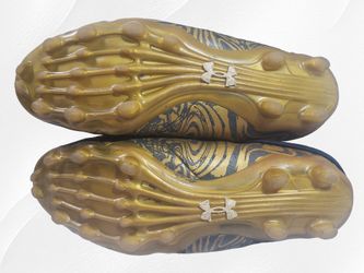 Under Armour Football Cleats Sz 11.5 Clutch fit Spine Gold And Navy Blue
