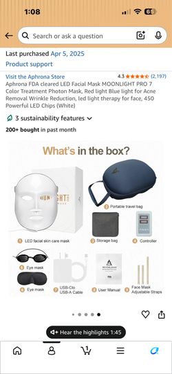 LED Red Light therapy mask