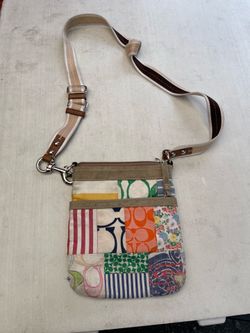 Coach Vintage Hampton Multi-Color Patchwork Canvas Crossbody Bag