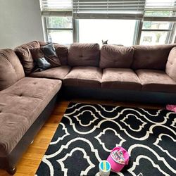 Brown Sectional Couch (delivery available)