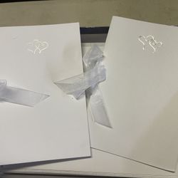 Box Of Blank White Invitations with Stationary, Ribbons Etc. 