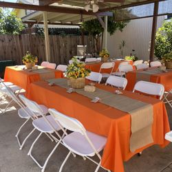 Orange Tablecloths And Runners