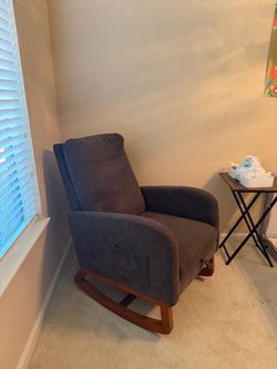 Nursery Nursing Rocking Chair with Pull-Out Footrest