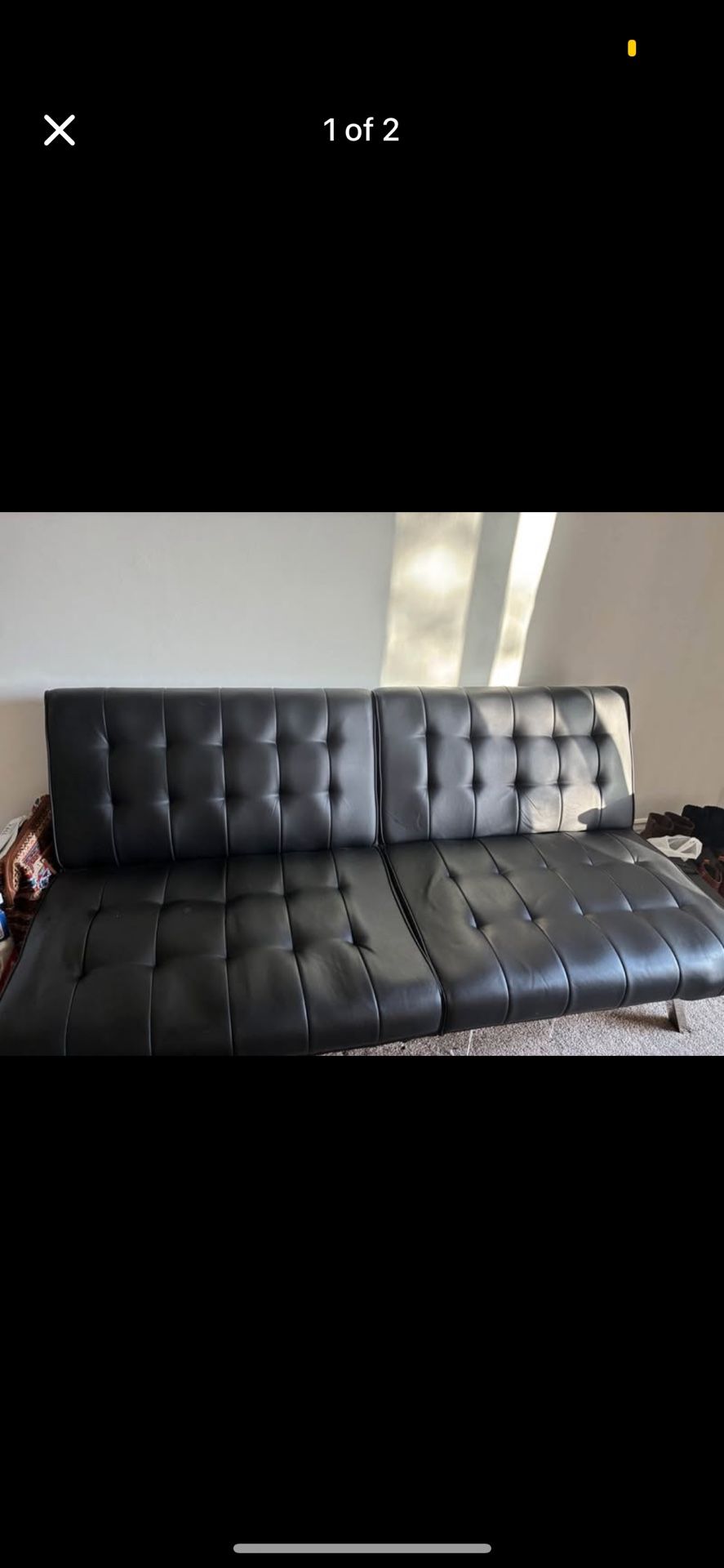 Faux Leather Futon Couch