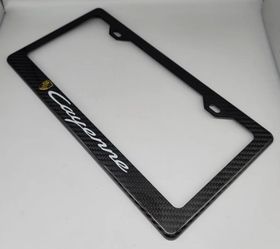 BRAND NEW PORSCHE CAYENNE 100% Real Carbon Fiber License Plate Frame Tag Cover Original 3K 