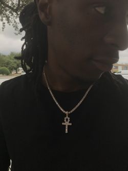 Iced out fashion pendant with tennis chain