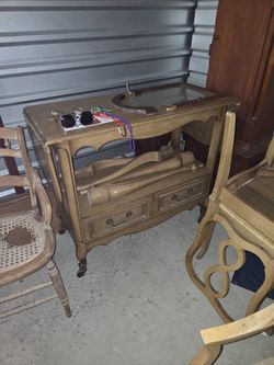 Vintage China Cabinet and Serving Cart