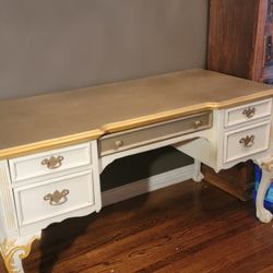 Distressed Victorian Desk Hand Etched