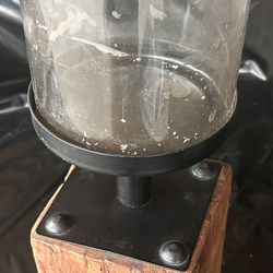 Pottery Barn Wood & Glass Candle Holder – 17.5”