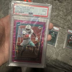 Jaylen Waddle PSA 9 Mint Pink Velocity 71/79 Miami Dolphins 