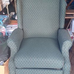 Vintage LAZY BOY QUEEN ANNE PUSH RECLINER WINGBACK CHAIR