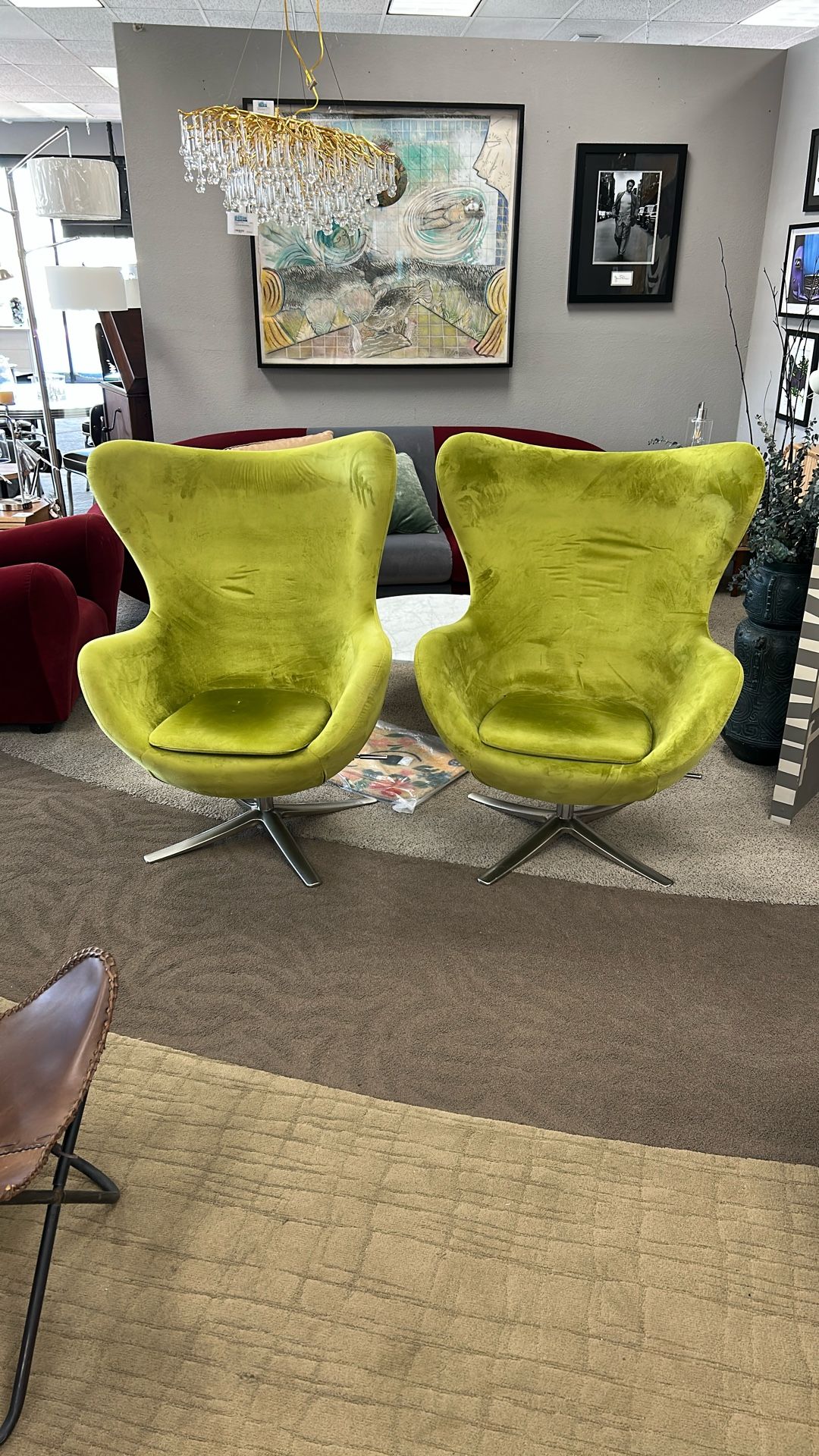 Pair Of Lime Green Chairs