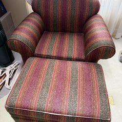 Upholstered  Armchair with storage Ottoman $59 OBO