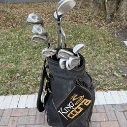 Mens Wilson ultra golf club set with king cobra golf bag right handed