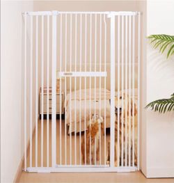 Tall White Metal Safety Gate