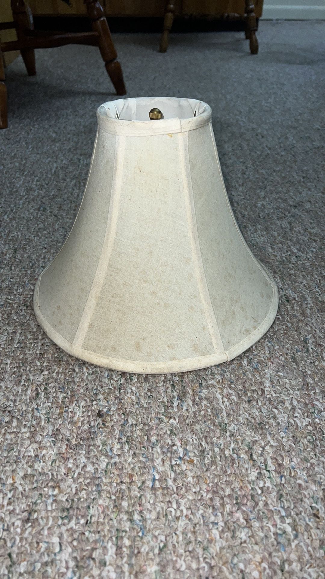 Ivory Cream Bell Fabric Lamp Shade. Has stains see pics