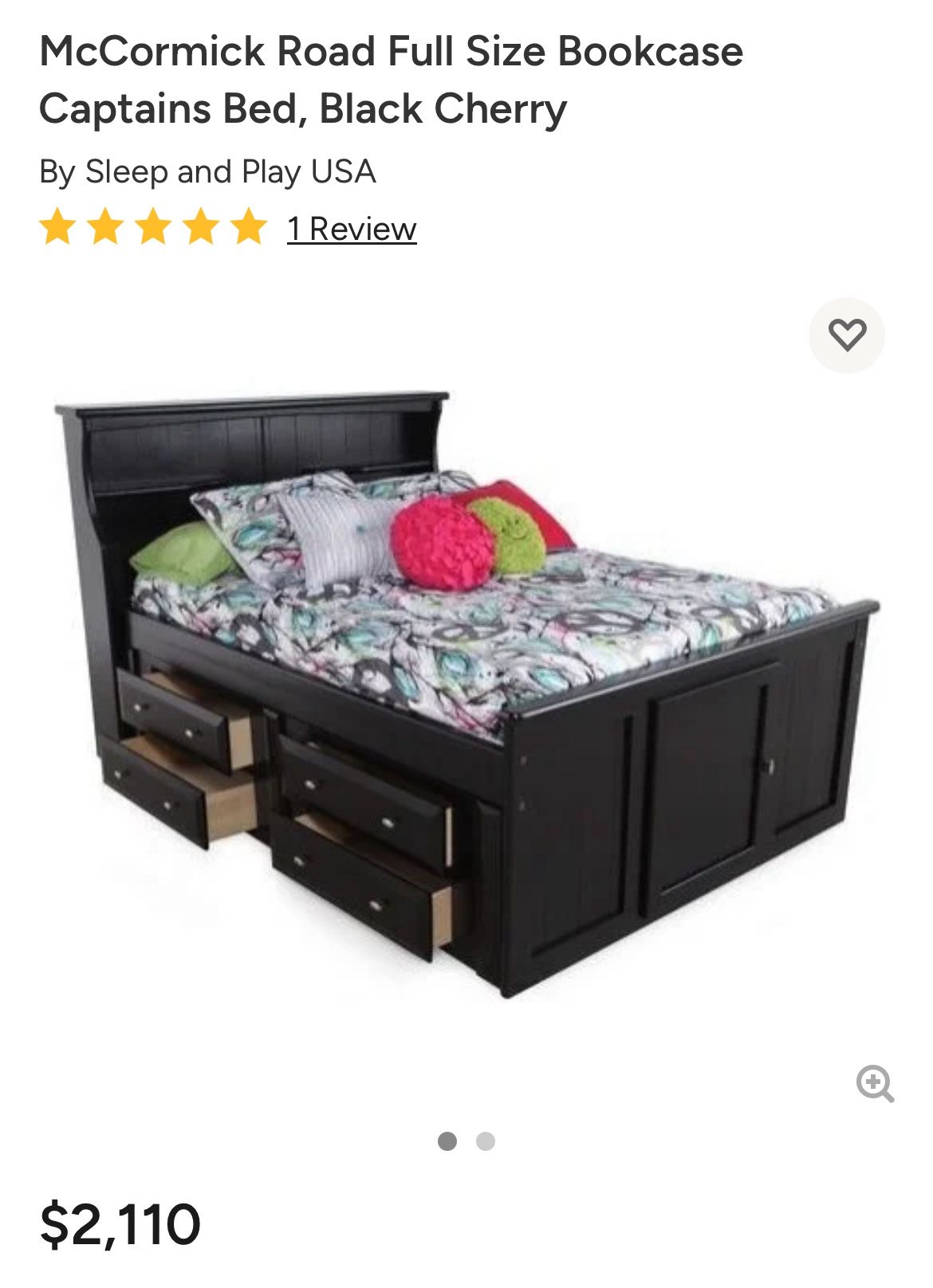 Full bookshelf bed frame with under storage and 8 drawers