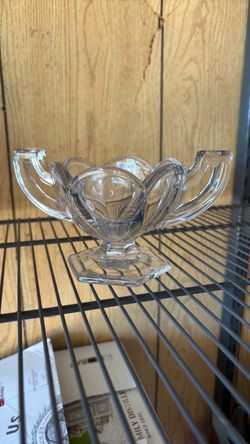 Vintage like glass sugar bowl, salt, holder, flower holder