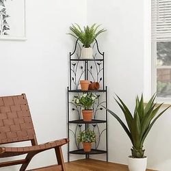 Brand New, Glitzhome - 4 Tier Metal Corner Shelf Plant Stand